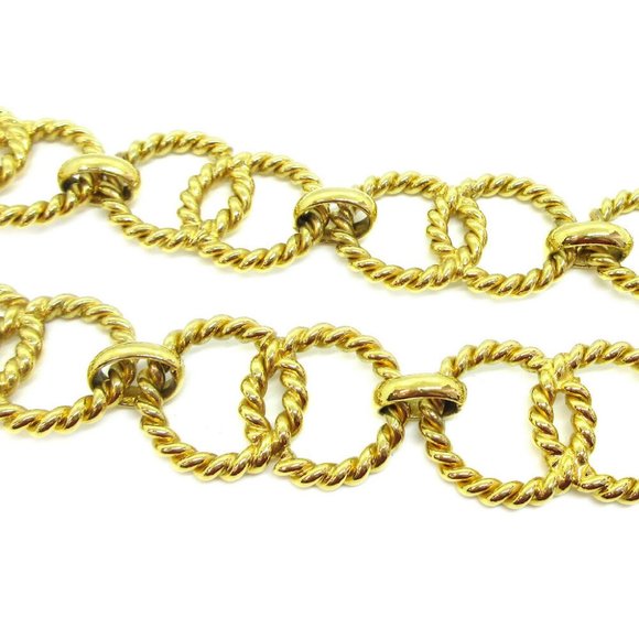 CHANEL CC Logos Medallion Charm Gold Chain Belt 25 - Picture 4 of 5